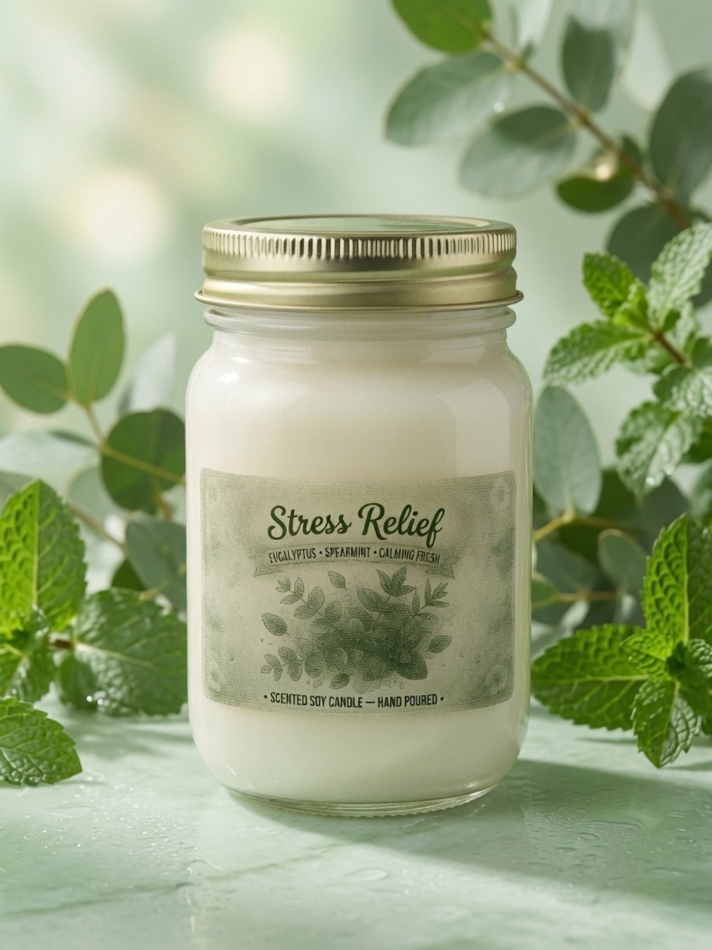 16oz Eucalyptus Spearmint Stress Relief | Mason Jar | Calming Aromatherapy